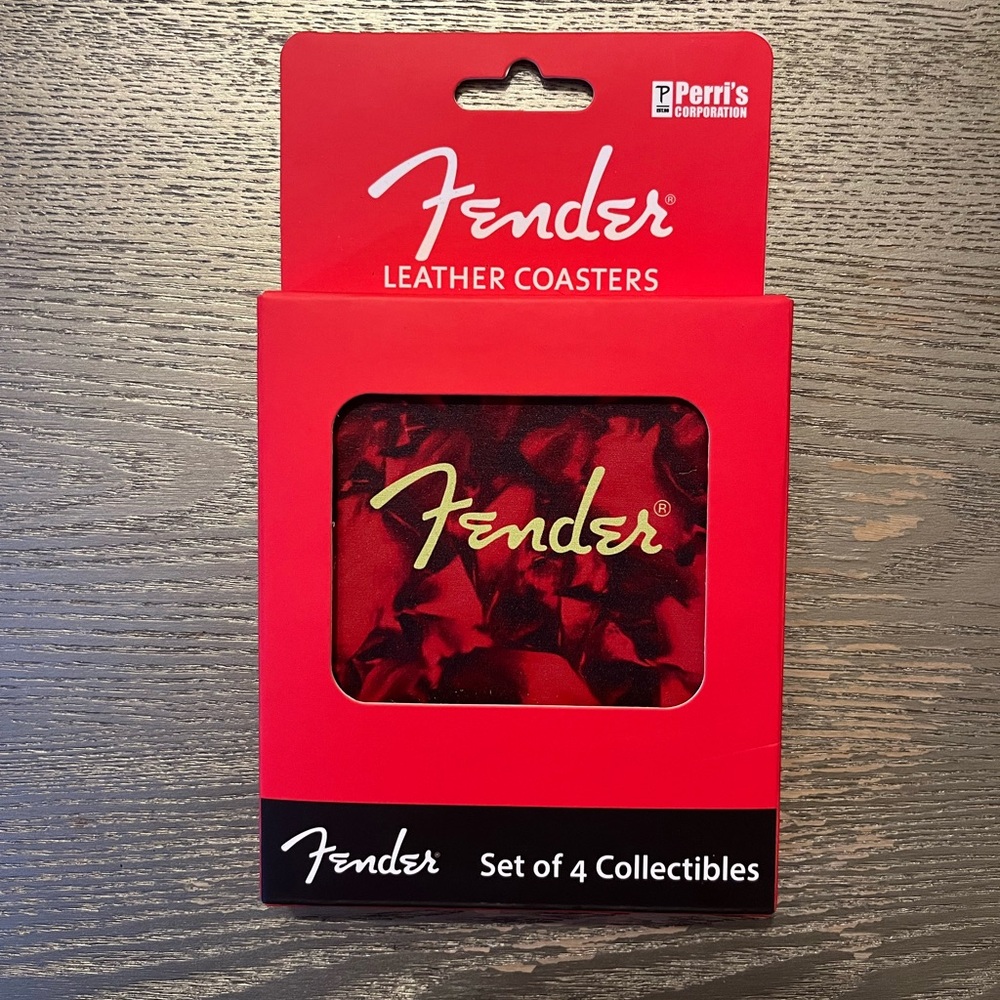NIB Fender Guitar Pick Drink Coasters Set Of 4